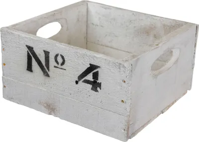 Produktbild von Weiße alte Holzkiste No4 23x21x12cm