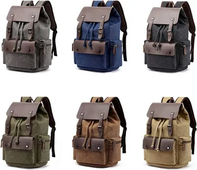 Produktbild von Rucksack - Auch für Laptops bis 15,6 Zoll - 20 l - 45 x 33 x 18 cm - Dunkelblau/Braun - Mit mehreren Fächern, verstellbaren Schultergurten und Laptopfach [DA00165]