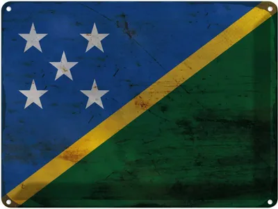 Produktbild von vianmo Blechschild 30x40 cm Salomonen Solomon Islands Flagge Fahne Wappen