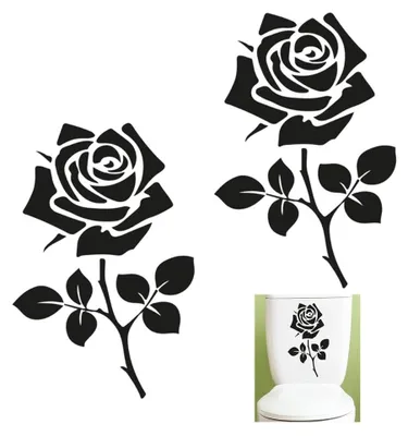Produktbild von WC-Deckel Aufkleber - Blumen-Motiv - Badezimmer-Dekoration - 2 Stück
