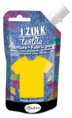 Productafbeelding van Textielverf IZINK Textile - geel, 80 ml