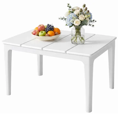 Produktbild von Beistelltisch, Gartentisch, Balkontisch, Kunststofftisch, rechteckiger Kunststoff-Gartentisch, rechteckiger Tisch，70 × 53 × 39 cm，Tragkraft: 35 kg