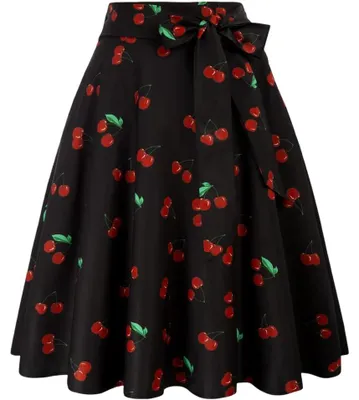 Obrázek produktu pro Dámská midi sukně, rozšílená, elegantní, vintage styl, černá, velikost L