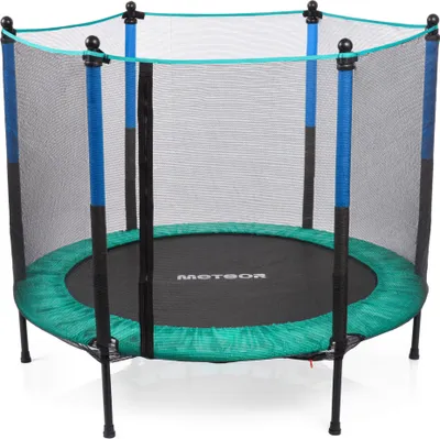 Produktbild von Meteor Kindertrampolin TRP-50 mit Netz Ø140 cm – Indoor & Outdoor – bis 50 kg – mit Reißverschluss & Schaumstoffschutz