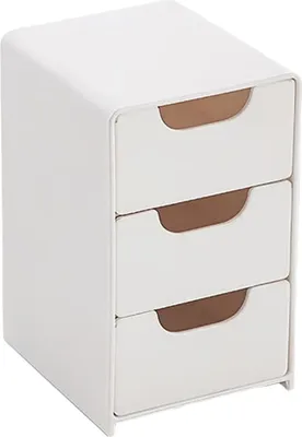 Produktbild von Schreibtisch-Organizer, Aufbewahrungsbox mit Schubladen, große Kapazität, stapelbar, staubdicht, Make-up-Aufbewahrungshalter, Schreibtisch-Organizer