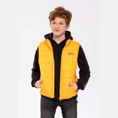 Immagine prodotto di Gilet imbottito e trapuntato Minoti, giallo, taglia 128, per bambino