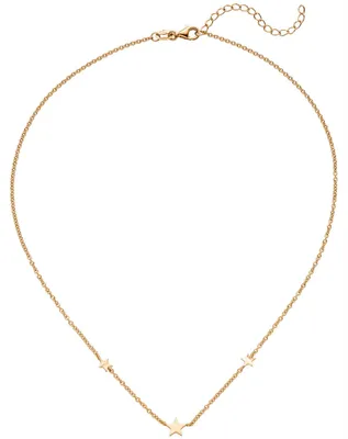 Produktbild von Collier Rundankerkette mit 3 Sternen 925 Silber rotgold vergoldet 38-43cm