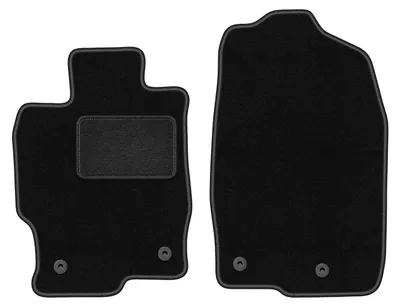 Produktbild von Velours-Fußmatten Vorne passend für Mazda 6 II GH (Limousine, Kombi, Liftback, Fließheck, Bj. 2007-2012) –  schwarz, passgenau, mit Befestigungen set 2 Stk. - STANDARD