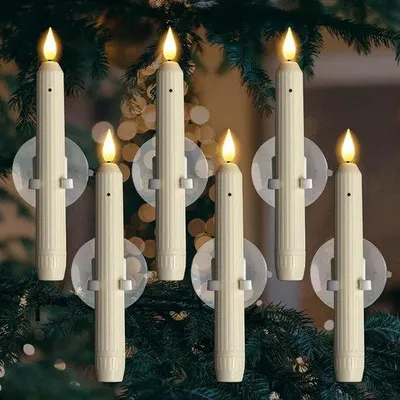 Immagine prodotto di Set di 6 faretti a LED, luci natalizie a LED per interni, candele a LED senza fiamma, candele decorative a LED