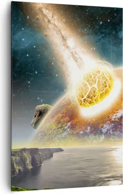 Produktbild von Bild auf Leinwand - Leinwandbild - Einteilig - Raum Erde Planet Komet - 80x120cm - Wand Bild - Wanddeko - Wandbilder - Leinwanddruck - Wanddekoration - Leinwand bilder - Wandbild - PA80x120-2318