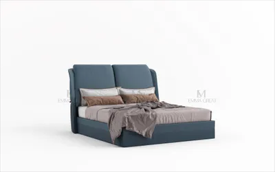 Produktbild von Luxus Schlafzimmer Bett Design Polster Betten Möbel Schlaf Hotel Blau Doppel Neu