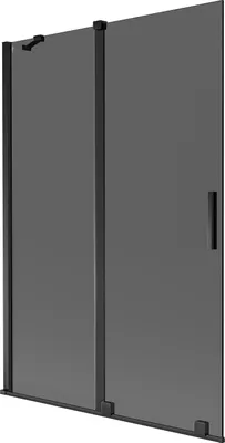 Produktbild von Mexen Velar 2-flügelige, verschiebbare Badewannenabtrennung 120 x 150 cm, Graphit, Schwarz - 896-120-000-41-70