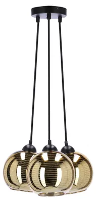 Immagine prodotto di Lampada a sospensione moderna RUBEAM 1 - 3xE27, 60W, nero / oro