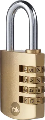 Produktbild von Yale Zahlenschloss 4-stellig Vorhängeschloss, 40mm, Záhlencode, Messing