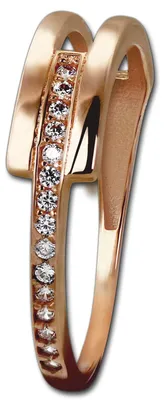 Image de Bague pour femme GoldDream, taille 56, zirconium, modèle Apart, en or rose 333, référence D3GDR526E56