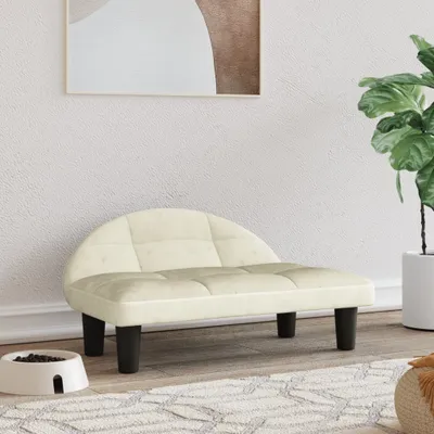 Zdjęcie produktu dla The Living Store Legowisko dla psa kremowe 70x52x30 cm Velvet