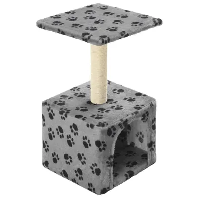 Image de vidaXL Arbre à chat en sisal 55 cm Gris Impression de pattes