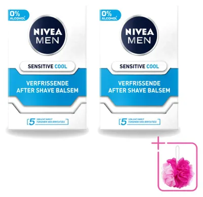 Produktbild von 2 x NIVEA MEN Sensitive Cool Aftershave Balsam - mit Kamille & Meeresalgen - 100 ml - Sparpackung - 2 Stücke