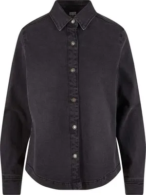Produktbild von Urban Classics Langarmhemd Damen Ladies Denim Shirt schwarz S