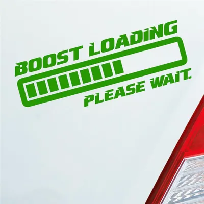Produktbild von Auto Aufkleber Boost Loading Please Wait Tuning 15x5 cm Hellgrün Sticker Heckscheibenaufkleber