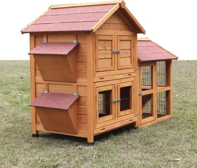 Produktbild von Kaninchenstall winterfest Hasenstall Kleintierhaus Kleintierkäfig Nr.05"De Luxe" mit Seitenflügeln