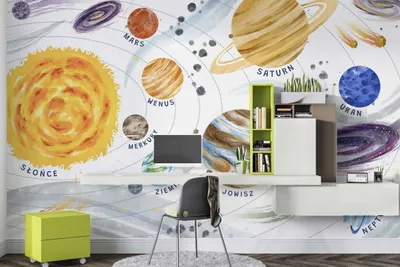 Zdjęcie produktu dla DECO WALLS fototapeta do pokoju dziecięcego układ słoneczny - wyjątkowa trwałość XXL 197x296 cm