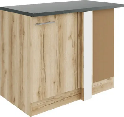 Produktbild von Optifit Eckunterschrank Livorno290 BxTxH 110 x 60 x 84,8 cm wildeiche matt strukturiert zerlegt Anschlag reversibel KULI