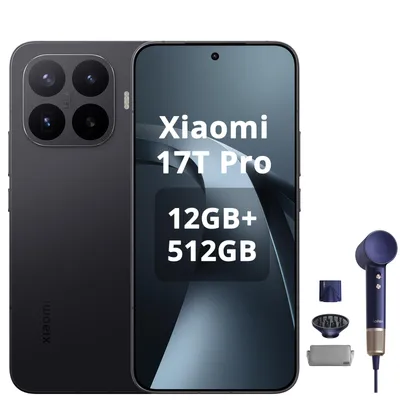 Immagine prodotto di Xiaomi 17T Pro 5G, 12+512GB, colore nero, smartphone Android 16, con asciugacapelli