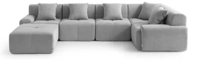 Produktbild von MILYSOFA SOFAMOUS 5-Sitzer-Modul-Ecksofa mit Chaiselongue, Chenille-Stoff in Mineralgrau