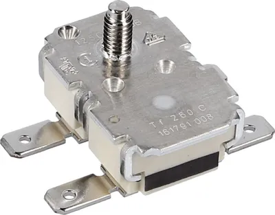 A close-up studio shot of a thermal switch.