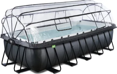 Produktbild von EXIT Black Leather Pool 540x250x122cm mit Sandfilterpumpe und Abdeckung - schwarz