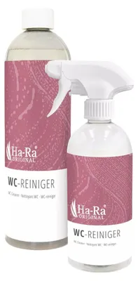 Produktbild von Ha-Ra WC Power Spray Konzentrat und Flairosol-Flasche unbefüllt im Set