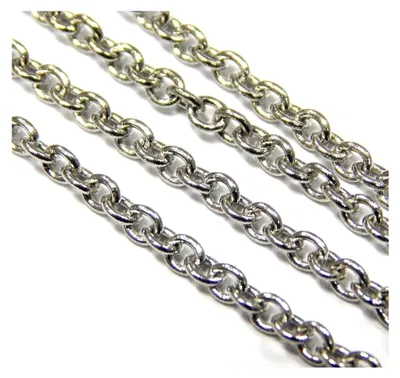 Produktbild von Edelstahlkette 2 Stück 50 cm mit Karabiner 316 Edelstahl Gliederkette Silber 2 x 2,5 mm Schmuckkette zum Basteln