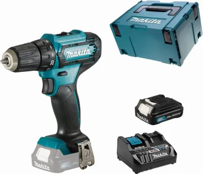 Image de Perceuse visseuse 12 V CXT Li-Ion Ø 10 mm MAKITA DF333DZJ + Batterie BL1021B 12V 2Ah + Chargeur DC18RE 12V/18V