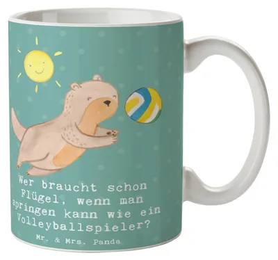 Produktbild von Mr. & Mrs. Panda Becher Volleyball Sprung - Meeresbrise - Geschenk, Gemeinschaft, Kaffeebecher, Teamarbeit, Teamsport, Kaffeetasse, Sportart, Pott, Kommunikation, Tasse
