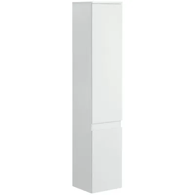 Image de kleankin Meuble colonne rangement salle de bain 2 placards 3 étagères réglables style contemporain 30 x 28 x 152,5 cm blanc
