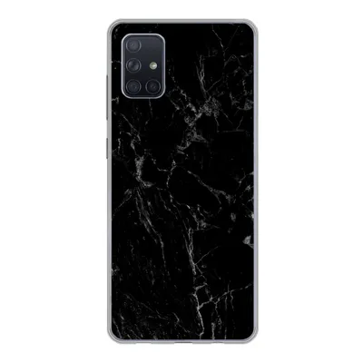 Produktbild von MuchoWow® Handyhülle Schutzhülle Hülle für Samsung Galaxy A71 Marmor - Schwarz - Naturstein Silikon Softcase Handy Hülle - Kartenbesitzer