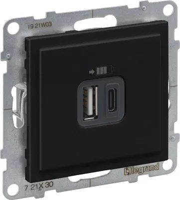 Image de USB-Buchse Typ A + C - 5 V - 3 A, SCHWARZ SUNO