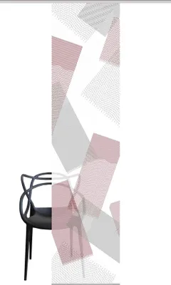 Produktbild von NAYAH Schiebegardine, halbtransparente Bambus-Optik, 260x60 cm, Graphikmotiv