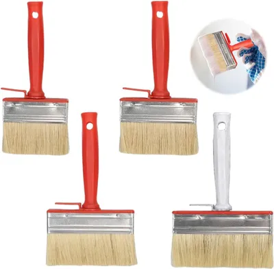 Obrázek produktu pro Sada 4 plochých štětců, malířské štětce na stěny, různé velikosti, odolné, opakovaně použitelné