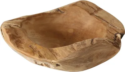 Produktbild von FeineHeimat Dekoschale aus Teak Holz natur  ca. 25 cm Durchmesser handgefertigt