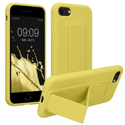 Produktbild von kwmobile Handyhülle für Apple iPhone SE (2022) / SE (2020) / 8 / 7 Hülle - TPU Silikon Case mit Fingerhalter und Stand - Schutzhülle Cover in
