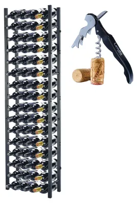 Image de Lendo Online Porte-bouteilles Vin 64 Bouteilles Métal Noir