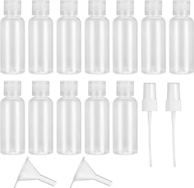 Produktbild von Wiederbefüllbare Reiseflaschen Set 50 ml - Kunststoffflaschen für Kosmetik - Reisebehälter für Flugreisen - Duschgelbehälter - 12 Stück Reiseflaschen 100ml