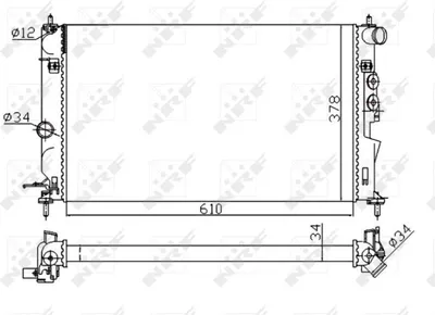 Image de Radiateur refroidissement moteur NRF pour OPEL VECTRA B CC