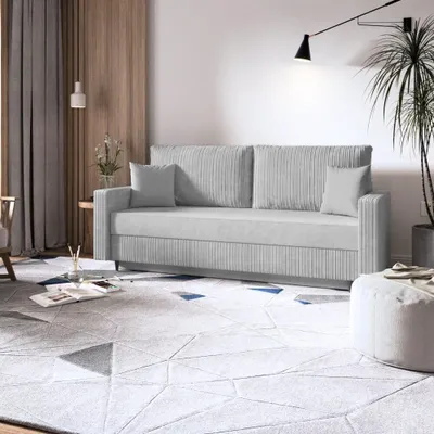 Produktbild von Sofa, Schlafsofa mit Schlaffunktion MARINO (Hellgrau - POSO 55)