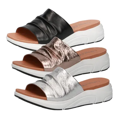 Produktbild von Caprice Damen Pantoletten Clogs Leder 9-27203-26, Größe:39 EU, Farbe:Schwarz