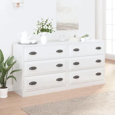 Produktbild von vidaXL Sideboards 2 Stk. Hochglanz-Weiß Holzwerkstoff