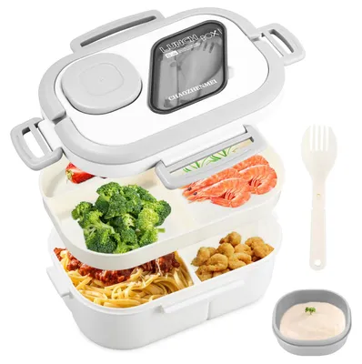Bento-Box 1200 ml mit Fächern, inkl. Löffel, für Erwachsene