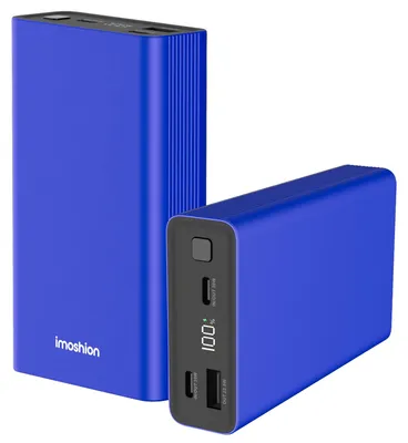 Productafbeelding van imoshion Ultra Series Aluminium Powerbank 20.000 mAh - Quick Charge en Power Delivery - Cobalt Blue